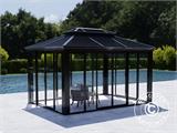 Gazebo da giardino San Bruno con pareti laterali, 3x4m, Nero