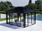 Gazebo da giardino San Bruno con pareti laterali, 3x4m, Nero