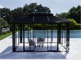 Gazebo da giardino San Bruno con pareti laterali, 3x4m, Nero