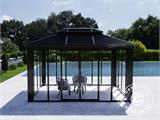 Gazebo da giardino San Bruno con pareti laterali, 3x4m, Nero