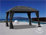 Gazebo San Jose con tende e zanzariera, 3x4m, Nero