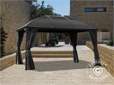 Gazebo San Jose con tende e zanzariera, 3x4m, Nero