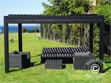 Cenador pérgola bioclimática San Pablo, 3x4m, Negro