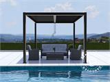 Pergola bioclimatique San Pablo, 4x4m, noir Pergola bioclimatique San Pablo, 4x4m, noir