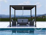 Gazebo pergola bioclimatico San Pablo, 4x4m, Nero