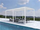 Gazebo pergola bioclimatico San Pablo, 4x5,8m, Bianco