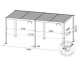 Pavilhão Pergola bioclimático San Pablo, 4x5,8m, Preta/Branco