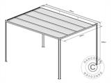 Pergola Pavillon San Fernando, 3x3m, Schwarz/Dunkelgrau