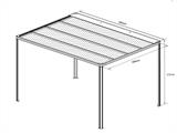 Pergola San Fernando, 4x3m, Noir/Gris foncé