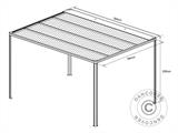 Pergola San Fernando, 4x4m, Blanc/Beige