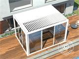 Cenador pérgola bioclimática San Pablo con puertas correderas, 3x4m, Blanco