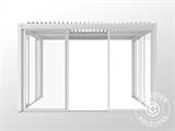 Bioclimatic pergola gazebo San Pablo w/sliding doors, 3x4 m, White