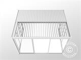 Pergola bioclimatique San Pablo avec portes coulissantes, 3x4m, Blanc