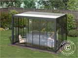 Bioclimatic pergola gazebo San Pablo w/sliding doors, 3x4 m, Black/White