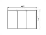 Gazebo pergolato bioclimatico San Pablo con porte scorrevoli, 4x4m, Nero/Bianco