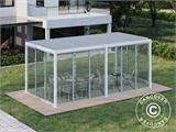 Gazebo pergola bioclimatico San Pablo con porte scorrevoli, 3x5,8m, Bianco