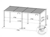 Pavilhão pergola bioclimático San Pablo c/portas deslizantes, 3x5,8m, Branco