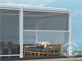 Gazebo bioclimático San Pablo Alu+, 3x5,8m com 6 cortinas laterais, Branco