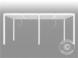 Gazebo bioclimático San Pablo Alu+, 3x5,8m com 6 cortinas laterais, Branco
