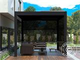 Bioclimatic pergola gazebo San Pablo, 4x4 m w/4 sidewall screens, Black