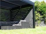 Bioclimatic pergola gazebo San Pablo, 4x4 m w/4 sidewall screens, Black