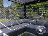 Bioclimatic pergola gazebo San Pablo, 4x4 m w/4 sidewall screens, Black