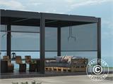 Bioclimatic pergola gazebo San Pablo Alu+, 3x5.8 m w/6 electric sidewall screens, Black