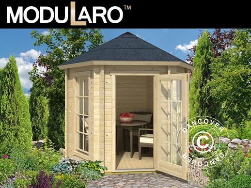 Wooden Gazebo Lausanne, hexagonal 2.8x2.42x2.89 m, 44 mm, Natural Wooden Gazebo Lausanne, hexagonal 2.8x2.42x2.89 m, 44 mm, Natural