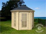 Wooden Gazebo Lausanne, hexagonal 2.8x2.42x2.89 m, 44 mm, Natural Wooden Gazebo Lausanne, hexagonal 2.8x2.42x2.89 m, 44 mm, Natural