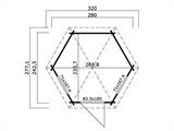 Wooden Gazebo Lausanne, hexagonal 2.8x2.42x2.89 m, 44 mm, Natural Wooden Gazebo Lausanne, hexagonal 2.8x2.42x2.89 m, 44 mm, Natural