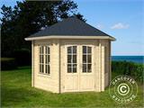 Holzpavillon Provence, sechskantig 3,5x3,03x3,18m, 44mm, Naturbelassen