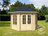 Holzpavillon Provence, sechskantig 3,5x3,03x3,18m, 44mm, Naturbelassen