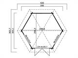 Holzpavillon Provence, sechskantig 3,5x3,03x3,18m, 44mm, Naturbelassen