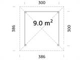 Houten tuinpaviljoen, 3x3x3,23m, 9m², Naturel