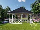 Tenda gazebo de madeira, 4,65x4,65x3,46m, 18m², Natural