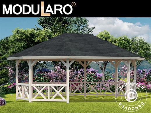 Wooden Gazebo, 4.67x6.17x3.62 m, 25 m², Natural