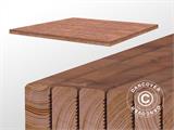 Tonnelle en bois avec plancher en bois, 3,37x3,37x3,13m, 9,9m², Naturel