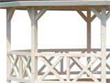 Gazebo in legno con pavimento in legno, 4,65x4,65x3,46m, 18m², Naturale