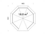 Wooden Gazebo w/Wooden floor, 4.65x4.65x3.46 m, 18 m², Natural Wooden Gazebo w/Wooden floor, 4.65x4.65x3.46 m, 18 m², Natural