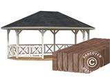 Holzpavillon mit Holzboden, 4,67x6,17x3,62m, 25m², Natur