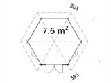 Puidust aiapaviljon koos põrandaga, 3,03x3,03x3,36m, 7,6m², Naturaalne