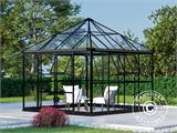 Orangery, gazebo glass 8.06 m², 2.82x2.86x2.8 m w/base, Black
