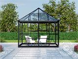 Orangery, gazebo glass 8.06 m², 2.82x2.86x2.8 m w/base, Black