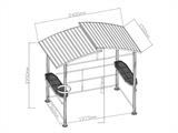 Barbecue pavilion Luna, 2.4x1.5x2.3 m, Black