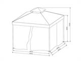 Gazebo de jardim Osiris 3x3m, Areia