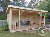 Houten tuinpaviljoen Sion, 5,6x2,84x2,64m, 15,9m², Naturel