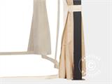 Cenador San Francisco con cortinas y mosquitera, 3x3,65m, Negro/Crudo