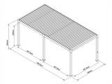 Bioclimatic pergola gazebo Monterey, 4x8 m, w/curtains and mosquito net, Black
