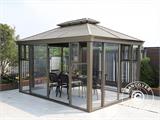 Gazebo San Bruno con pareti laterali in policarbonato, 3x4m, Ottone