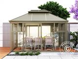 Gazebo San Bruno w/polycarbonate sidewalls, 3x4 m, Brass